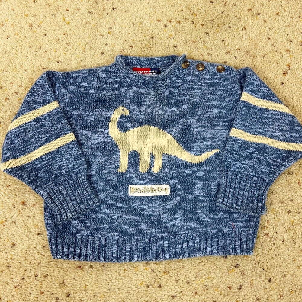 Vintage Gymboree Dinosaur Sweater 100% Cotton Boy’s XS (1.5-2 Years)